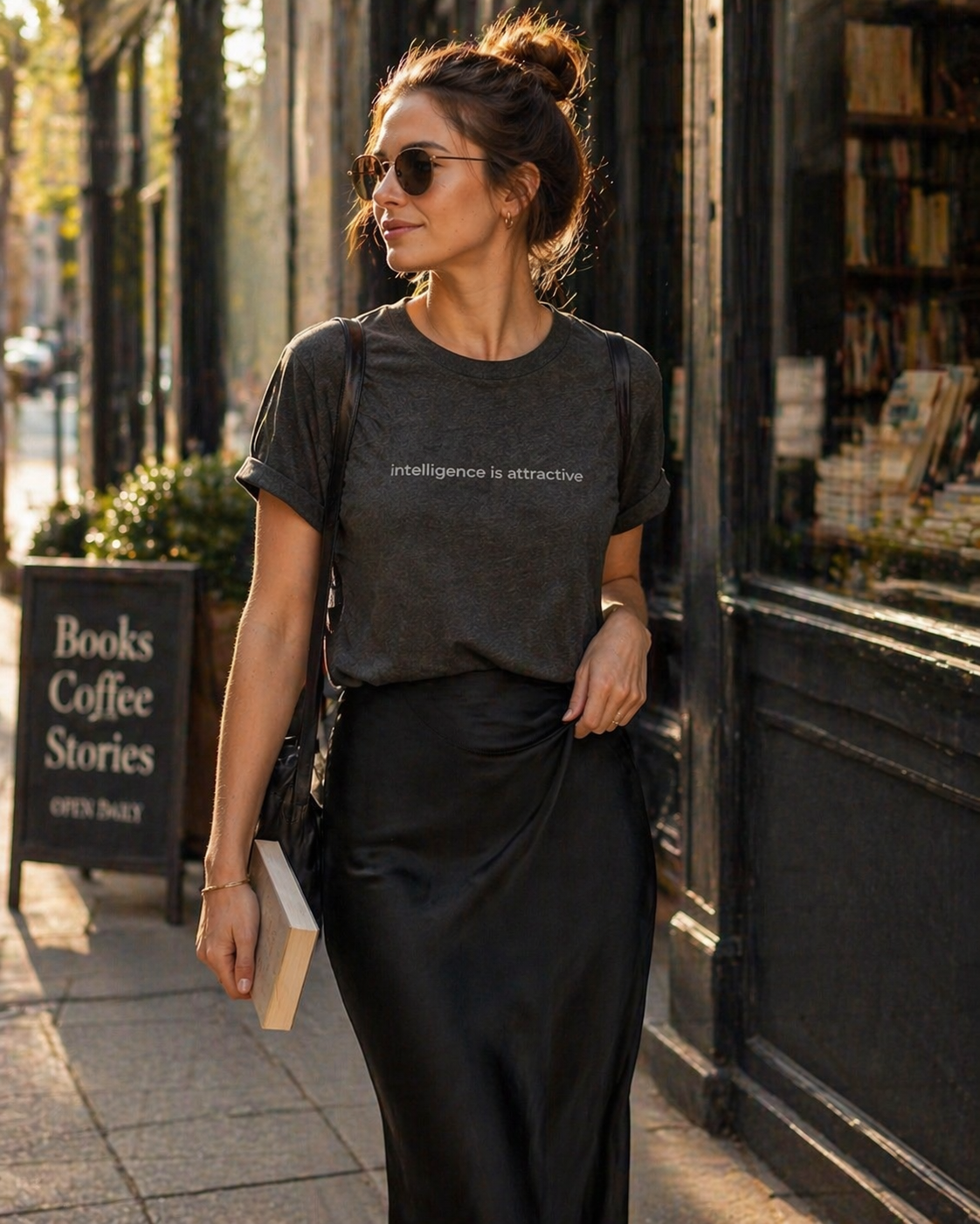 "intelligence is attractive" Minimalist Embroidered Tee