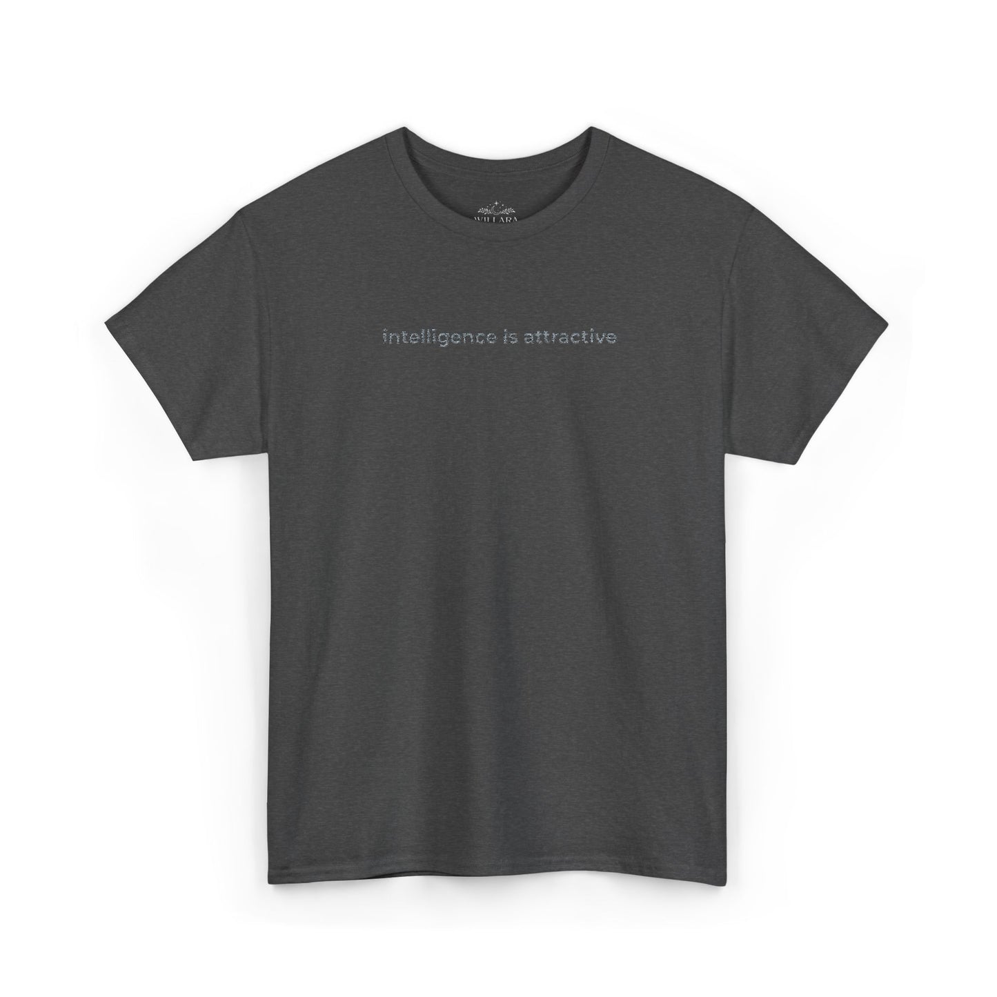"intelligence is attractive" Minimalist Embroidered Tee