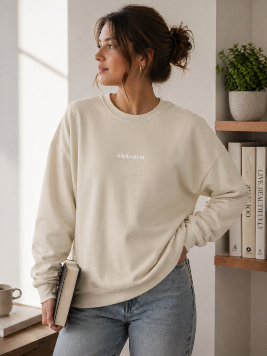 Bibliophile Embroidered Crewneck Sweatshirt