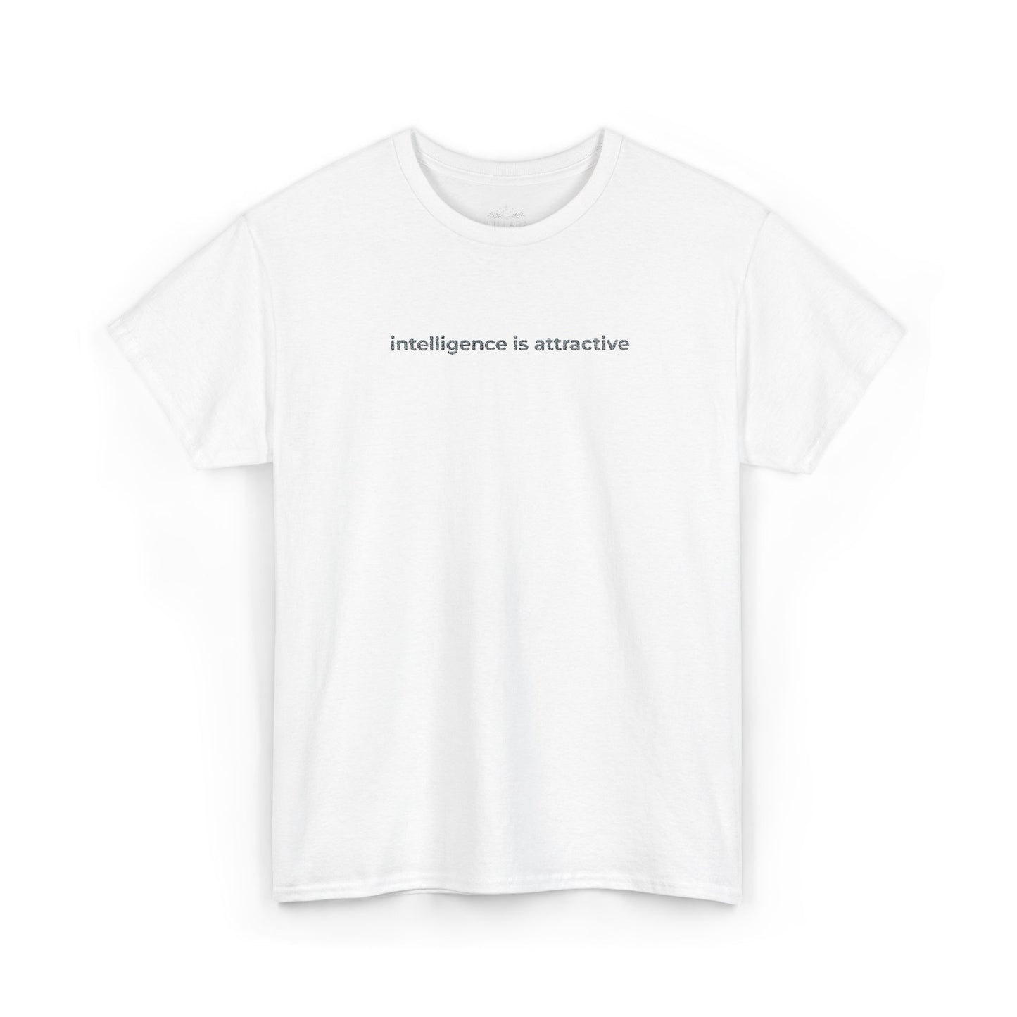 "intelligence is attractive" Minimalist Embroidered Tee